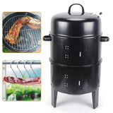 3-in-1 BBQ Grill – Smoker, Griller, Braiser with Large Capacity and Adjustable Wind Power