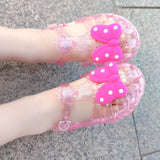 Childre Shoes Girls Summer Sandals Transparent Polka Dot Stereo Bow Pattern Sandals Baby Princess Sandals Kids Casual Sandals