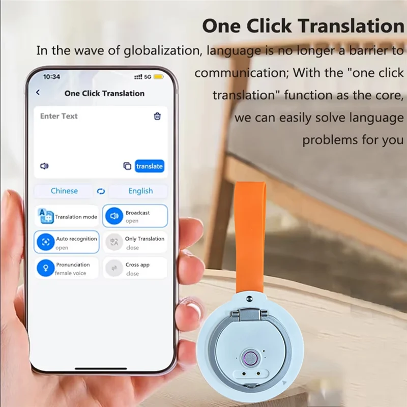 AAAEL-Smart AI Translator Magnetic 138 Languages Simultaneous Interpretation Voice Call Text Photo Video