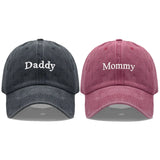 Daddy & Mommy Baseball Cap for Men & Women Unisex Soft Washed Cotton Embroidery Baseball Hats For Father's Mother's Day gifts