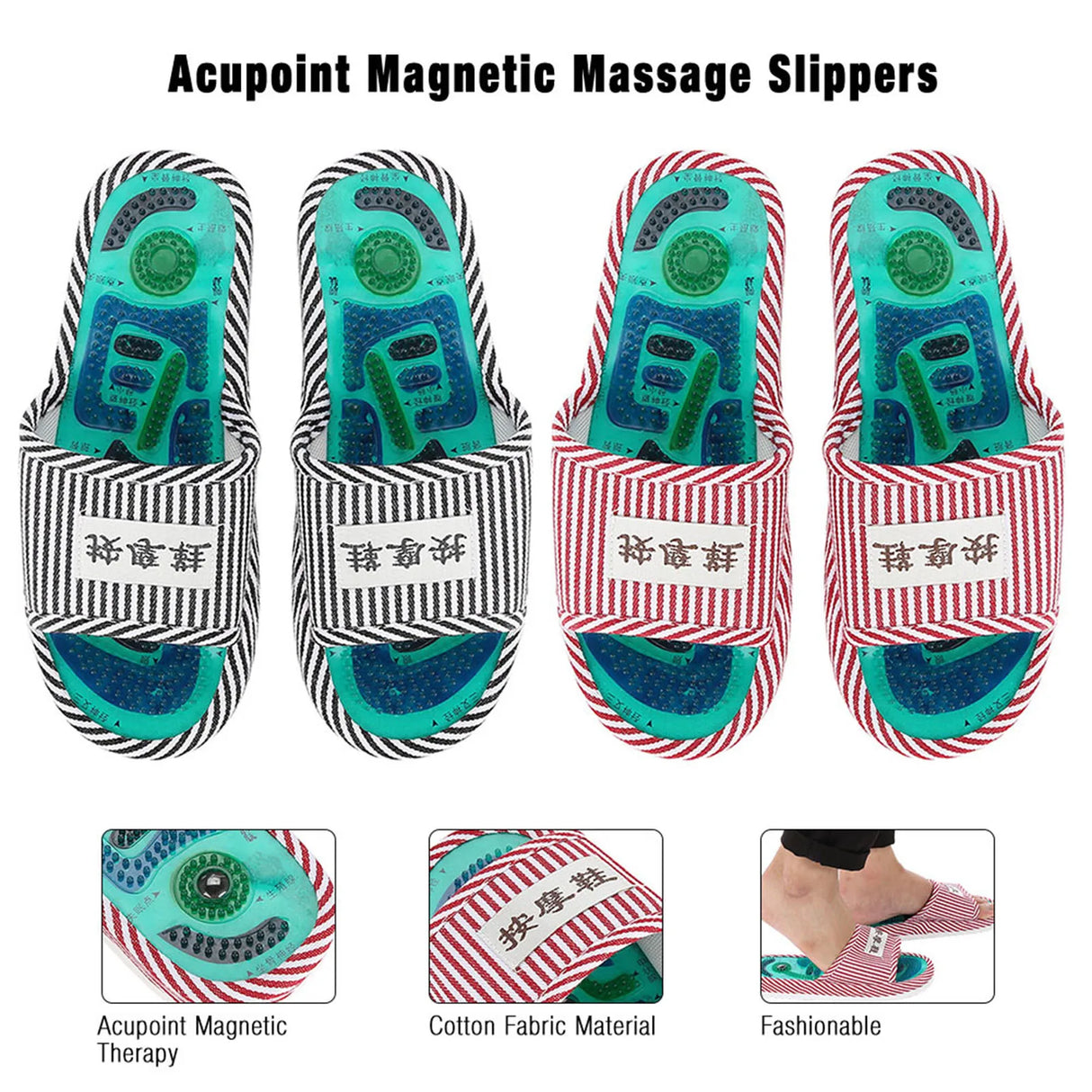 Acupoint Magnetic Therapy Massage Slippers Healthy Feet Care Massager Magnet Shoes Acupoint Massage Slippers