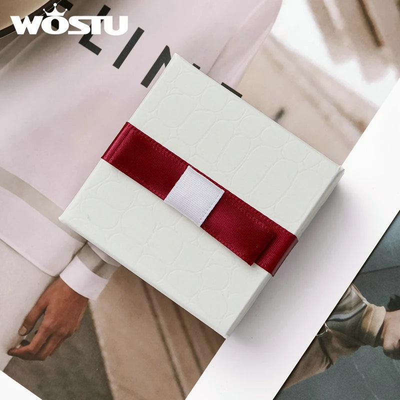 WOSTU Real 925 Sterling Silver Punk Cuban Link Ring For Women Stylish Retro Adjustable Ring for Women Hip Hop Girls Party Gift
