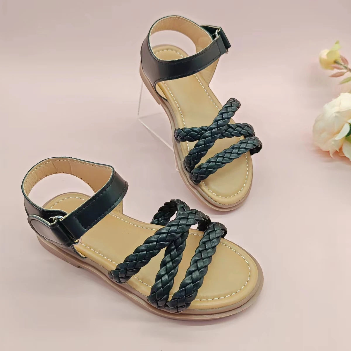 Girls sandals new summer medium and large children princess shoes soft sole shoes