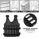 6Pcs Steel Weighted Plates For Vest Fitness Accessories Strength Training Equipment WeightBearing Exercise Body Building Gear