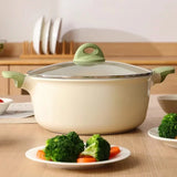 DONNOR Thickened Soup Pot Non Stick pan with Cover Household Cooking Pot Double Ear Stewing Pot Congee Cooking Pot Universal