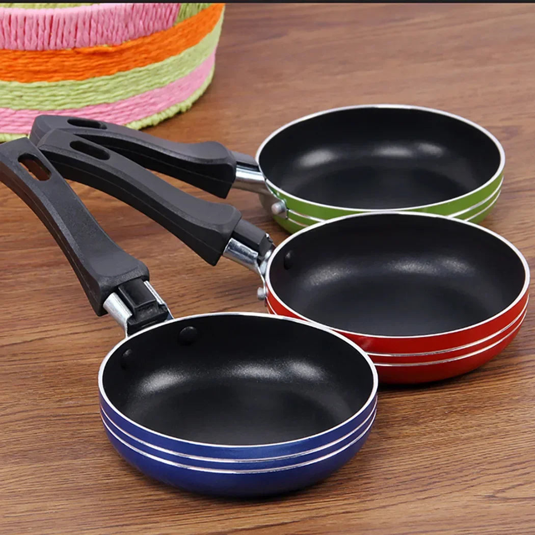 12cm/14cm/16cm/18cm Mini Frying Pan Non-Stick Steel Frypan Pot Saucepan Random Color For Cookware Kitchen Cookware