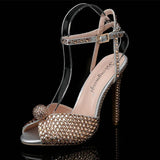 Sweet Handmade Pearl Stiletto Line With Shallow Cut Party Wedding Shoes Thick Heels High Heels For Women