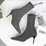 Sexy Sock Boots Knitting Stretch Boots High Heels for Women Fashion Shoes 2024 Spring Autumn Ankle Boots Female
