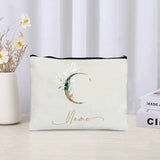 26 letters Flowers Custom Name Printed Makeup Bag Bridesmaid Wedding Makeup Box Gift Organizer Travel perfume Toilet Side Bag