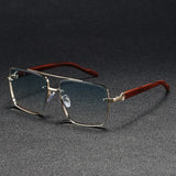 2025 Luxury Square Sunglasses For Men New Wooden Vintage Designer Fashion Glasses Sunglasses Women Vacation Gafas De Sol Hombre