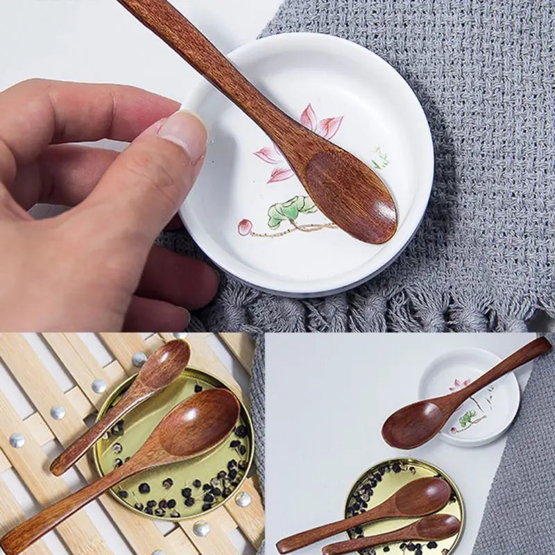1pcs Wooden Honey Spoon Tea Spoon Coffee Spoon Stirring Spoon Household Tableware Kitchen Condiment Scoop Dessert Spoon