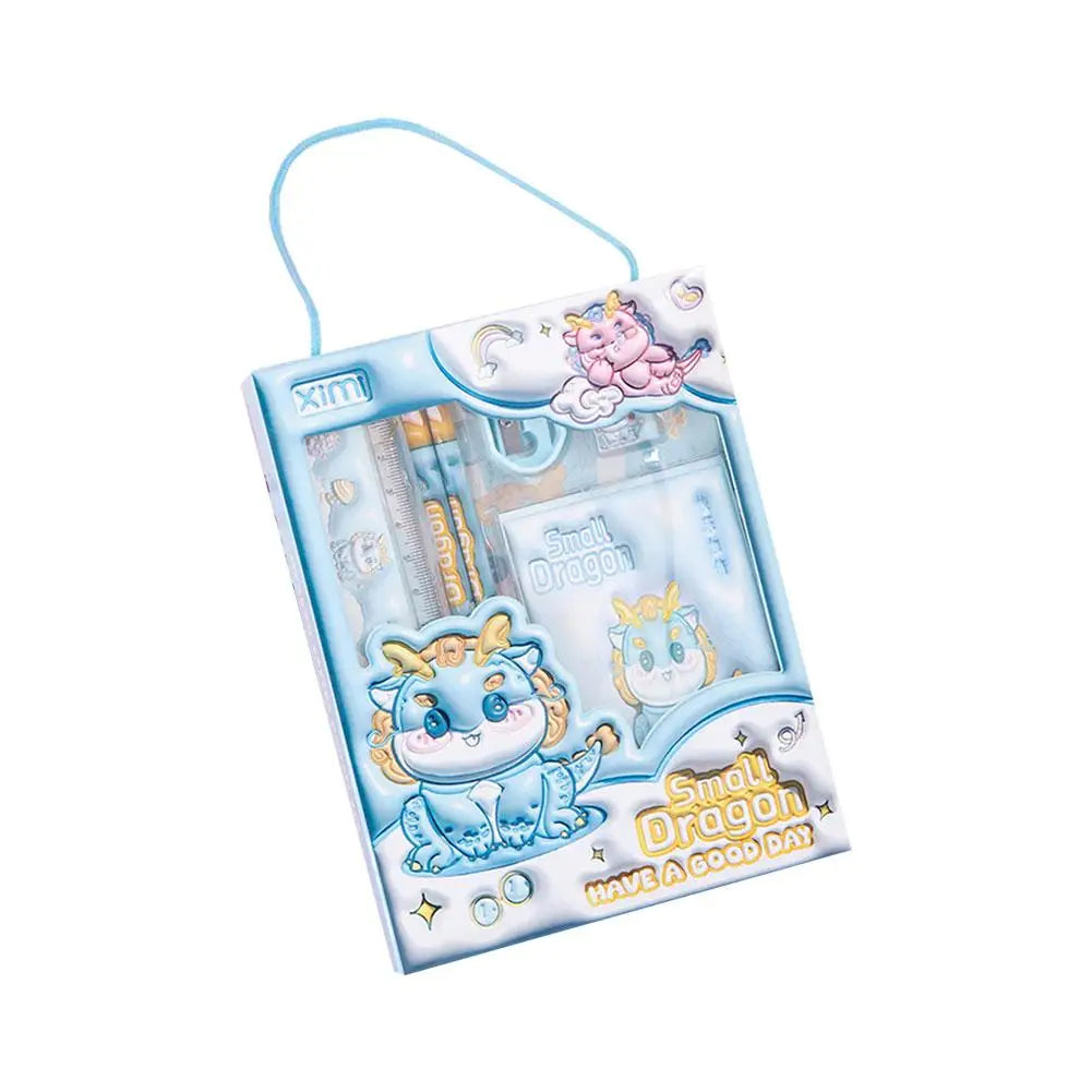 6-Piece Kids School Supplies Set, Writing Tools with Cartoon 3D Raised Design, Gift Box for Students Birthday Christmas