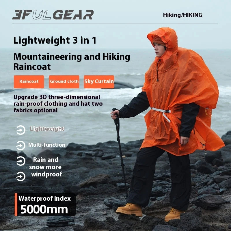 3F Ul GEAR Three In One Professional Mountaineering And Hiking Raincoat  About 200g Wear Upgrade Lightweight And Portable Brim