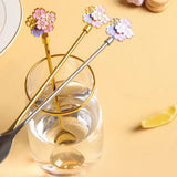 Creative 304 Stainless Steel Spoon Cherry Blossoms Spoon Coffee Dessert Spoon Christmas Gifts Tableware Decoration Tea Spoon