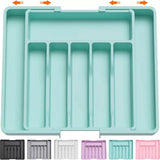 Adjustable Kitchen Storage Organizer Tray – Plastic Multifunctional Drawer Organizer for Kitchen Counter Utensils