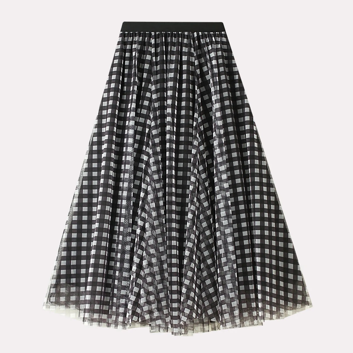 Skirts For Women Women's Plaid Print A Line Elastic Waist Multi Layered Tulle Mesh Skirts For Women Large Swing Dark Bottoms