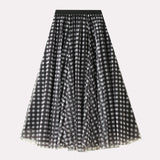 Skirts For Women Women's Plaid Print A Line Elastic Waist Multi Layered Tulle Mesh Skirts For Women Large Swing Dark Bottoms