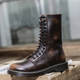 Men's Mid-calf Boots High Tube Work Boots Couples Outdoor Motorcycle Boots Large Size Women's Boots Winter Plush Cotton Boots