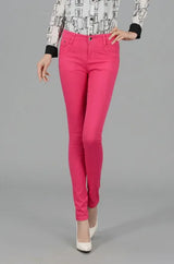 Women Dress Pants Tapered Leg  Colored Stretch Slim Jeans Skinny Trousers  Pockets  for Daily ouc073