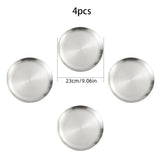 4pcs stainless steel silver plates, Korean style grilled meat plates, household circular trays, bone plates, cake plates