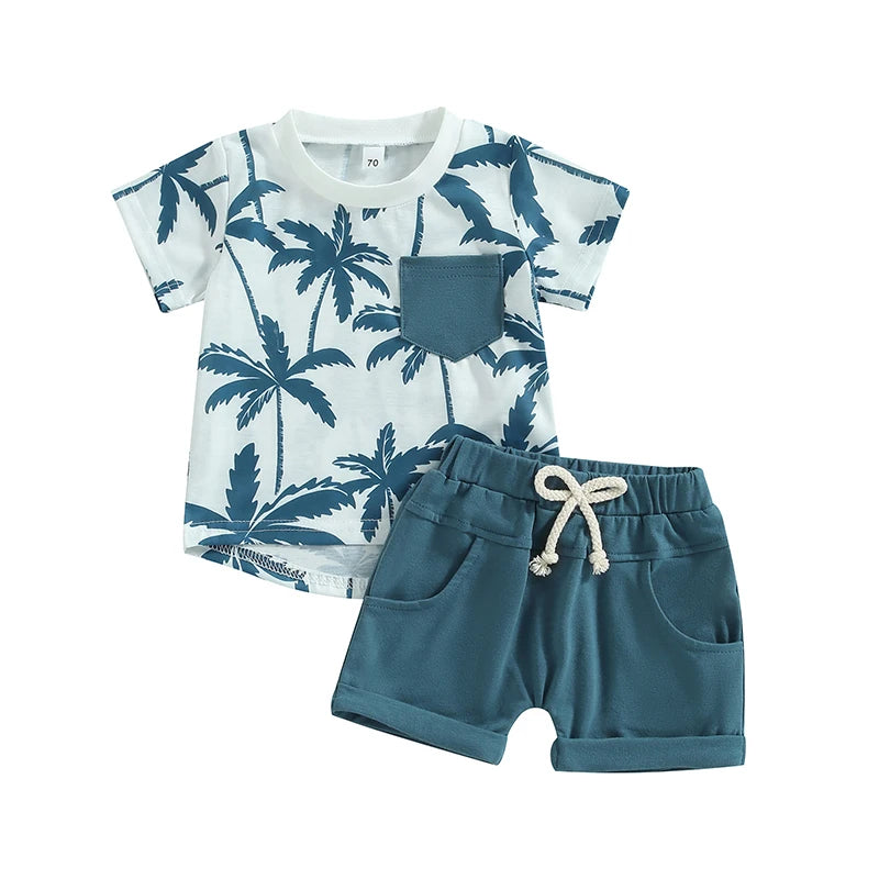 Toddler Baby Boy Clothes Summer Short Sleeve T Shirt and Shorts Cute Infant Baby Boy Outfits Clothing Set