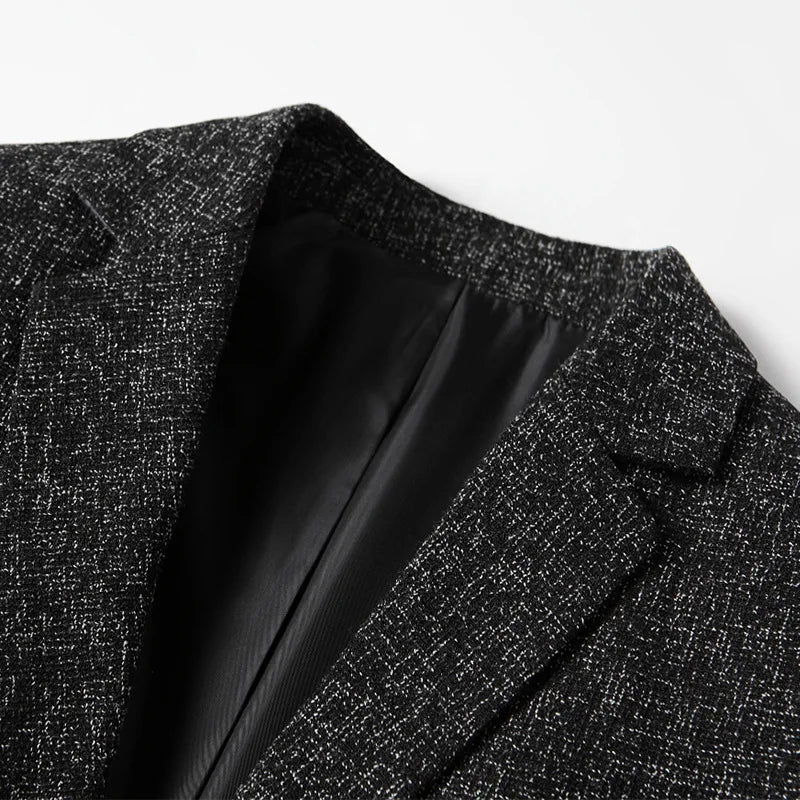 Mens Jacket Blazer Casual Suit Spring Thin Middle-aged Single Western Top for Men