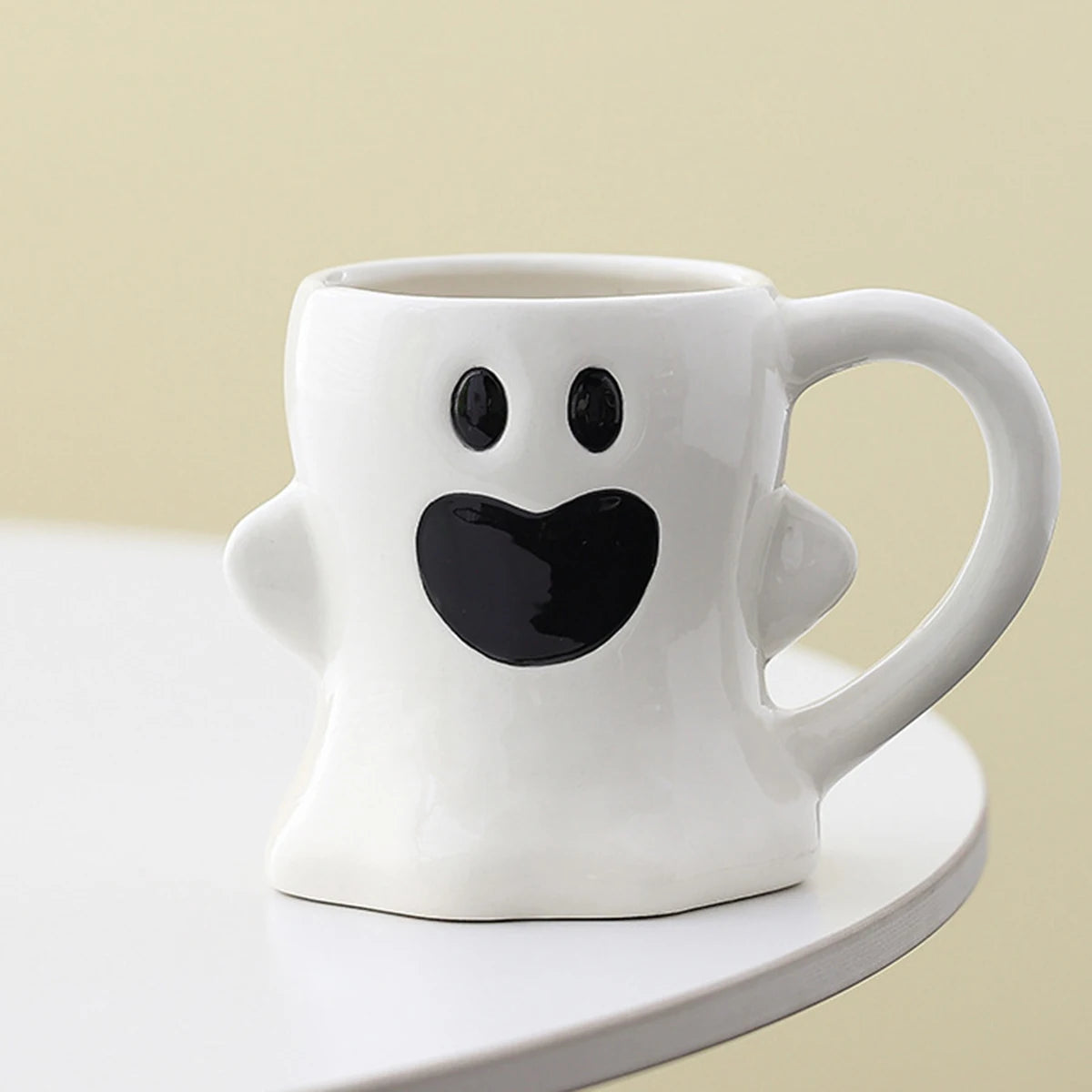 Cute Ghost Pumpkin Halloween Ceramic Mug   Reusable Spooky Coffee Cup with Handle, Halloween Party Gift