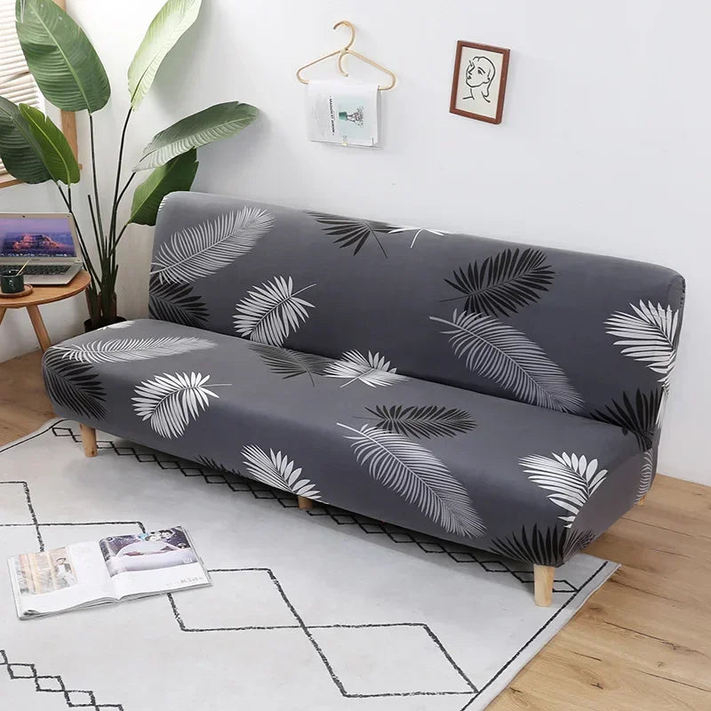 [Stretch Sofa Bed Cover] Spring/Summer Milk Silk Fabric Living Room Armless Folding Sofa Sofa Cover puf grande y esponjoso
