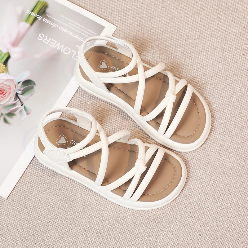 Girls Sandals Kids Sandals for Girls 2025 Summer Brand Children Beach Shoes Princess Sweet Gladiator Sandals Open Toes Anti-skid