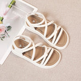 Girls Sandals Kids Sandals for Girls 2025 Summer Brand Children Beach Shoes Princess Sweet Gladiator Sandals Open Toes Anti-skid