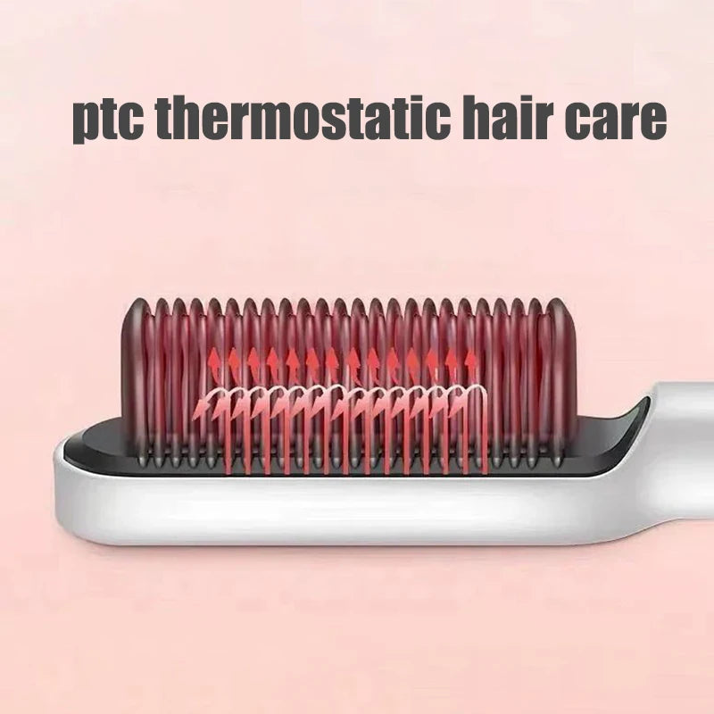 Hair Straightener Brush   Ring Hair Straightener Comb Straightening Brush for Women with Splint Comb Electric Heating Comb Strai