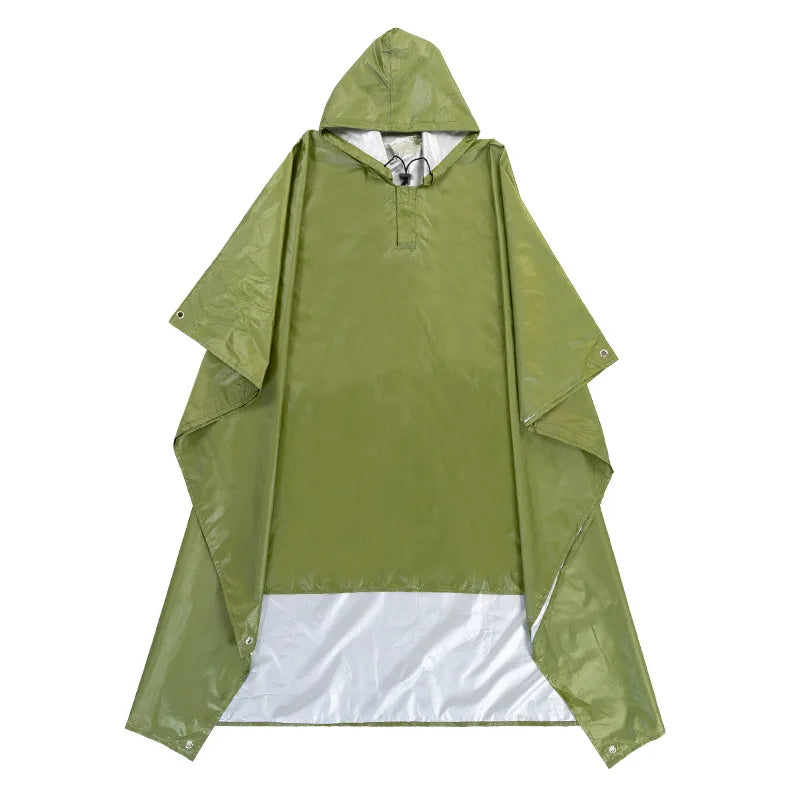 3 in 1 Waterproof Adult Long Raincoat Women Men Rain Coat Jacket Hooded Poncho for Outdoor Hiking Travel Fishing Rainwear Suit