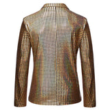 Sequins Blazers Shiny Sequins Suit Jacket Halloween Outfits Two Button Blazer Tuxedo Disco Glitter Party Blazer For Men Dinner
