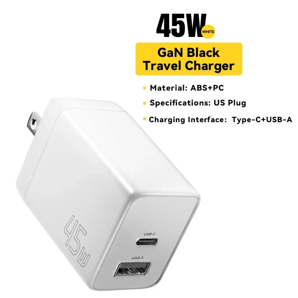 Essager GaN 45W USB Charger Fast Charger PD QC 3.0 USB C Charger Quick Charger For iPhone 14 13 Travel Charger for Samsung S21