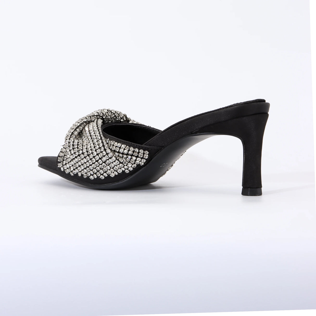 Rhinestone Sandals Black Heels for Women Luxury Shoes 2024 Designer Sandals Wedding Evening Dress Stripper Heels