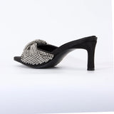 Rhinestone Sandals Black Heels for Women Luxury Shoes 2024 Designer Sandals Wedding Evening Dress Stripper Heels