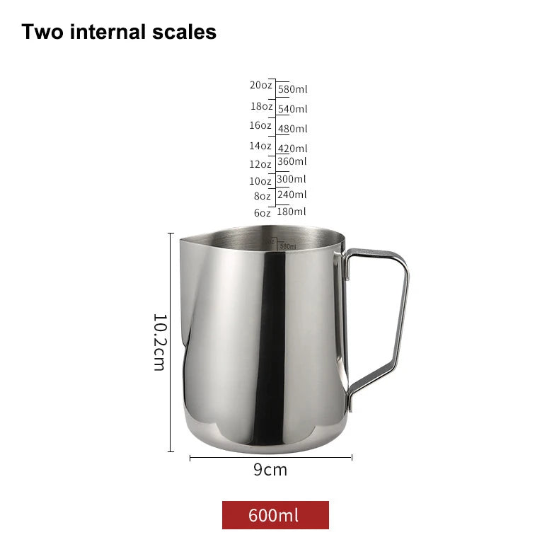 Stainless Steel Milk Frothing Pitcher Espresso Steam Coffee Barista Craft Latte Cappuccino Milk Cream Cup Frothing Jug Pitcher