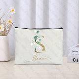 26 letters Flowers Custom Name Printed Makeup Bag Bridesmaid Wedding Makeup Box Gift Organizer Travel perfume Toilet Side Bag