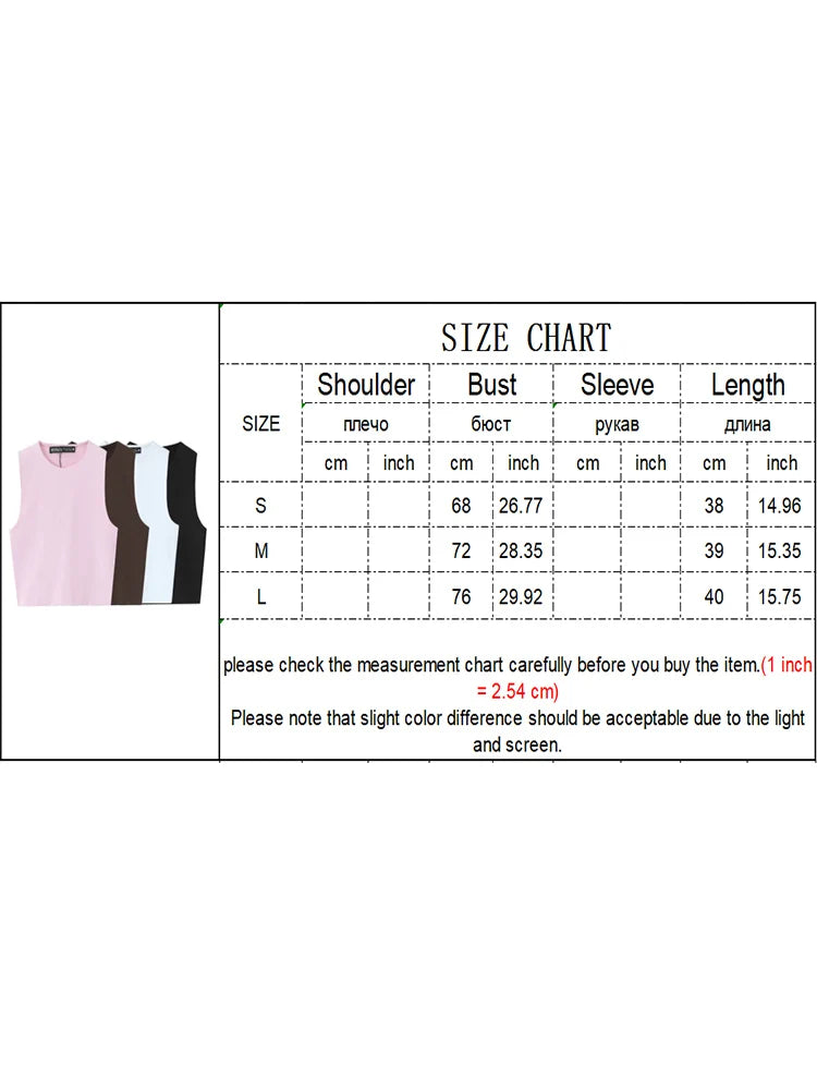 TFMLN Summer Sleeveless Tops For Women Casual Crop Tops Basic Vest O-neck OL Slim Sleeveless Solid T Shirts 2025 Fashion New
