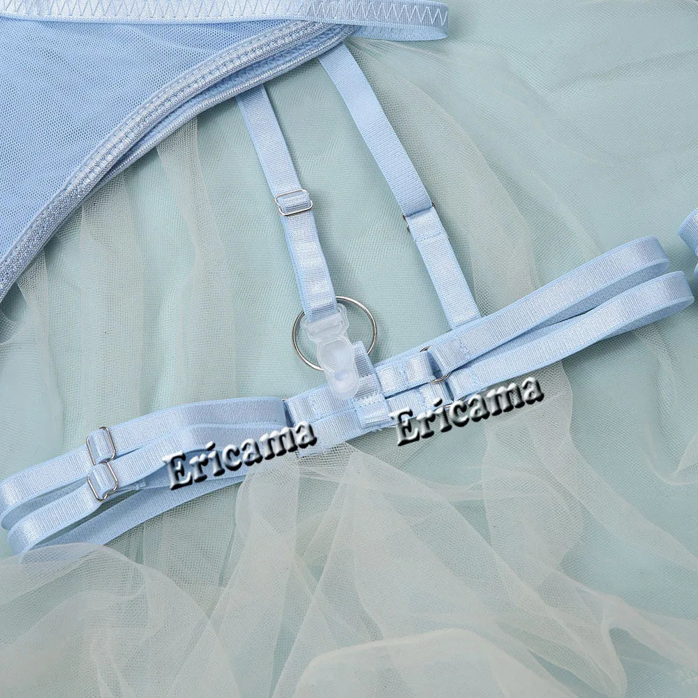 Lingerie set For Women Lace Garter Lingerie Set With Choker Women Intimates Erotic Underwire Bra And Thongs Ladies Underwear Set