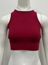 2023 Summer Solid Color Sleeveless T Shirt Women's Side Hole Knitted Tops Knitted Tops Basic Wear Streetwear