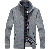 New Autumn and Winter Cardigan Sweater for Men, Warm Thick Loose Casual Stand Up Collar Knitted Zipper Cardigan