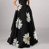 Bohemian Floral Print Maxi Skirts For Women High Waist Party Beach Pocket Long Pleated Skirts For Women Plus Size Юбка Женская
