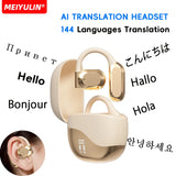 AI 144 Languages Real Time Translator Earbuds Wireless Translation Earphones Two-Way Instant Voice Ear Hook Translator Headphone