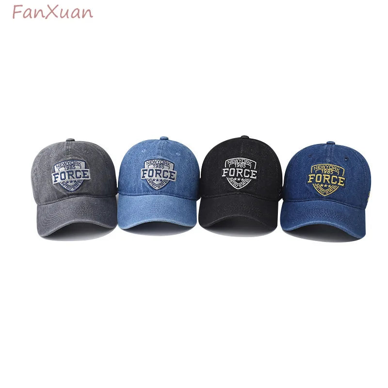 denim baseball cap for men women spring summer cap letters embroidery