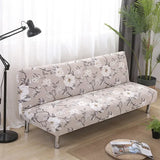 [Stretch Sofa Bed Cover] Spring/Summer Milk Silk Fabric Living Room Armless Folding Sofa Sofa Cover puf grande y esponjoso