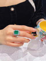 Created Gemstone Ring for Women 925 Sterling Silver Ring for Women Promise Ring for Her Engagement Ring Anniversary