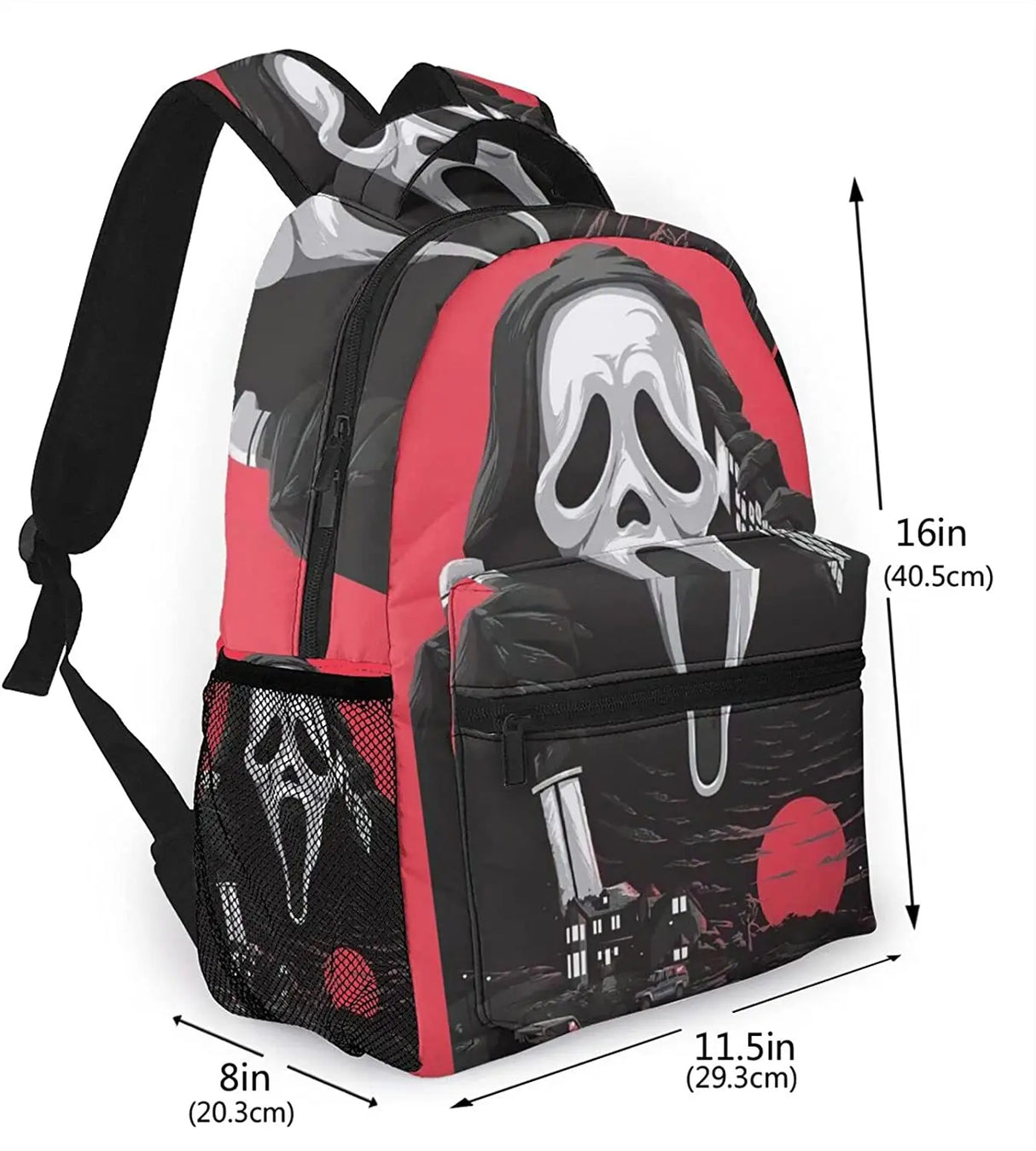 Horror Movie Backpack Adults School Bag Casual College Bag Travel Zipper Bookbag Hiking Daypack for Women Men