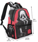 Horror Movie Backpack Adults School Bag Casual College Bag Travel Zipper Bookbag Hiking Daypack for Women Men