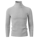 New Men's Turtleneck Pullover Sweater Autumn Long Sleeve Casual Fashion Stripe Knitted Sweater for Men Winter Warm Streetwear